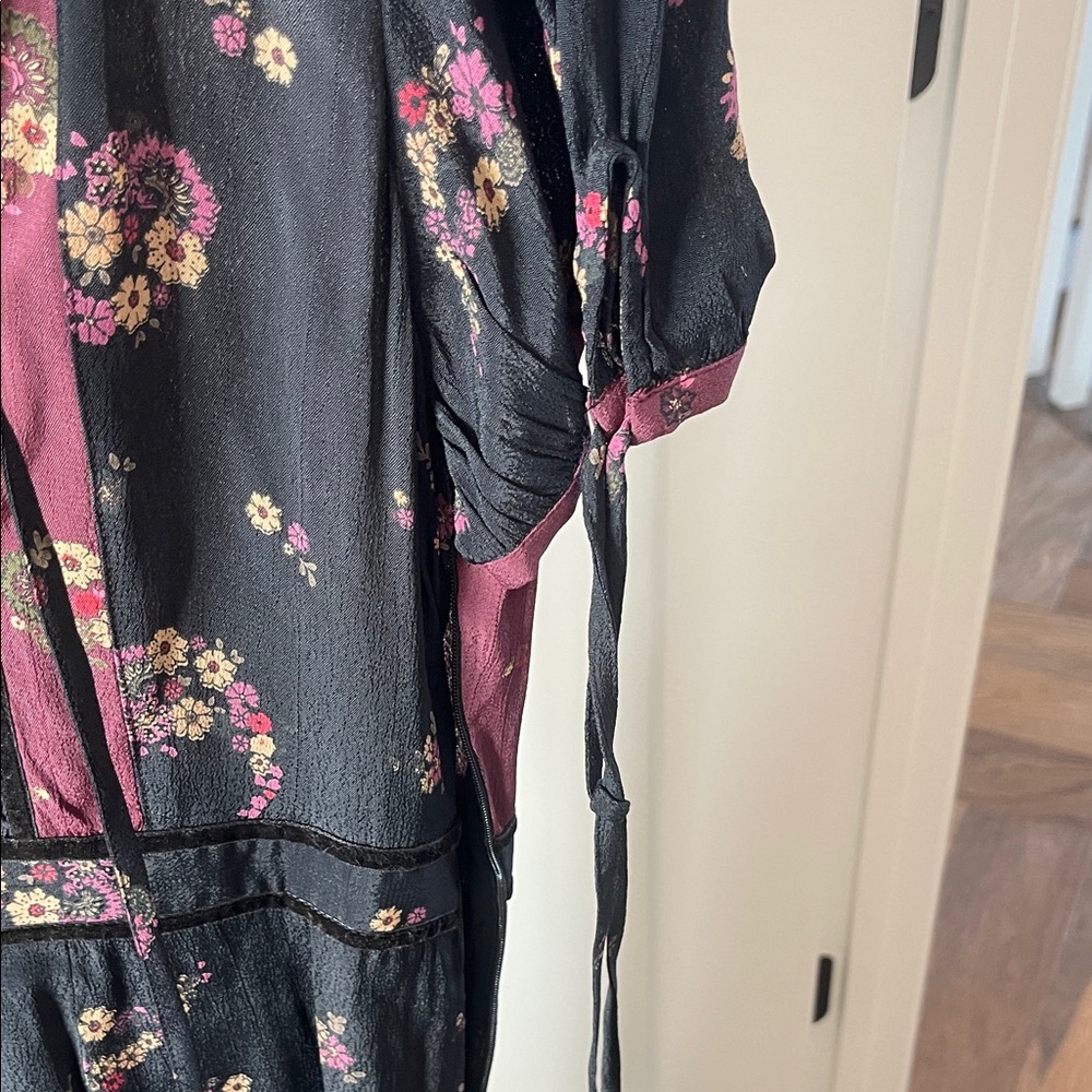 Anthropologie Black and Burgundy Maxi Dress - Picture 4 of 5